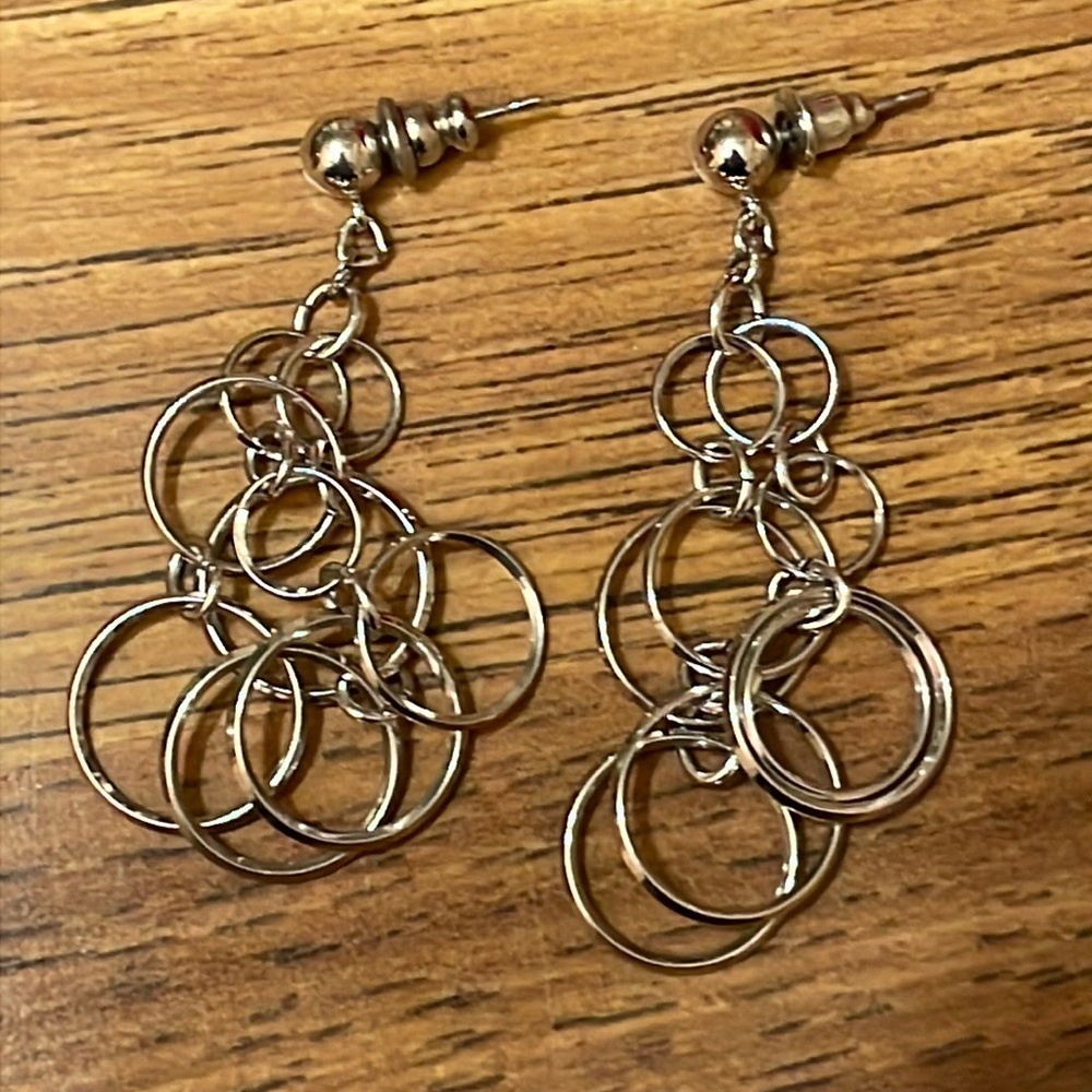 Chic Silver 80’s Style Multi-Hoop Earrings